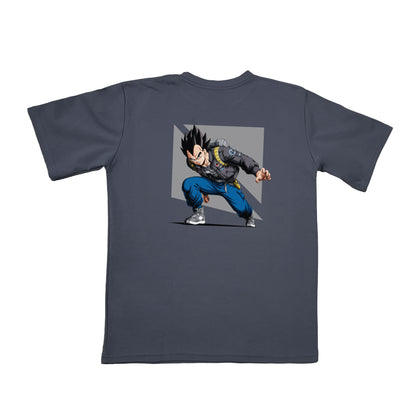 Camiseta Oversize Gris Oscuro - Vegeta Royal Pride