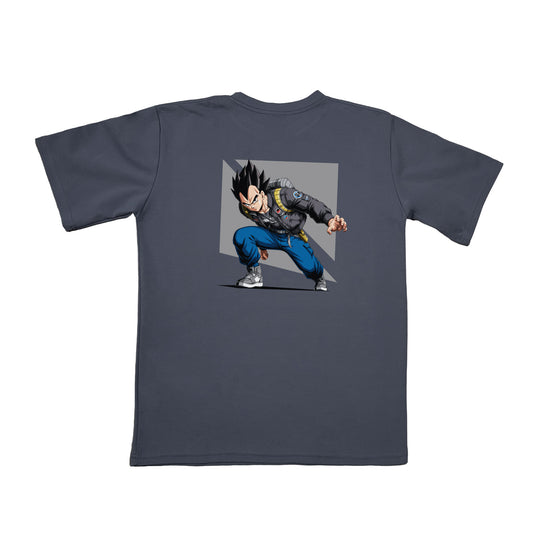 Camiseta Oversize Gris Oscuro - Vegeta Royal Pride